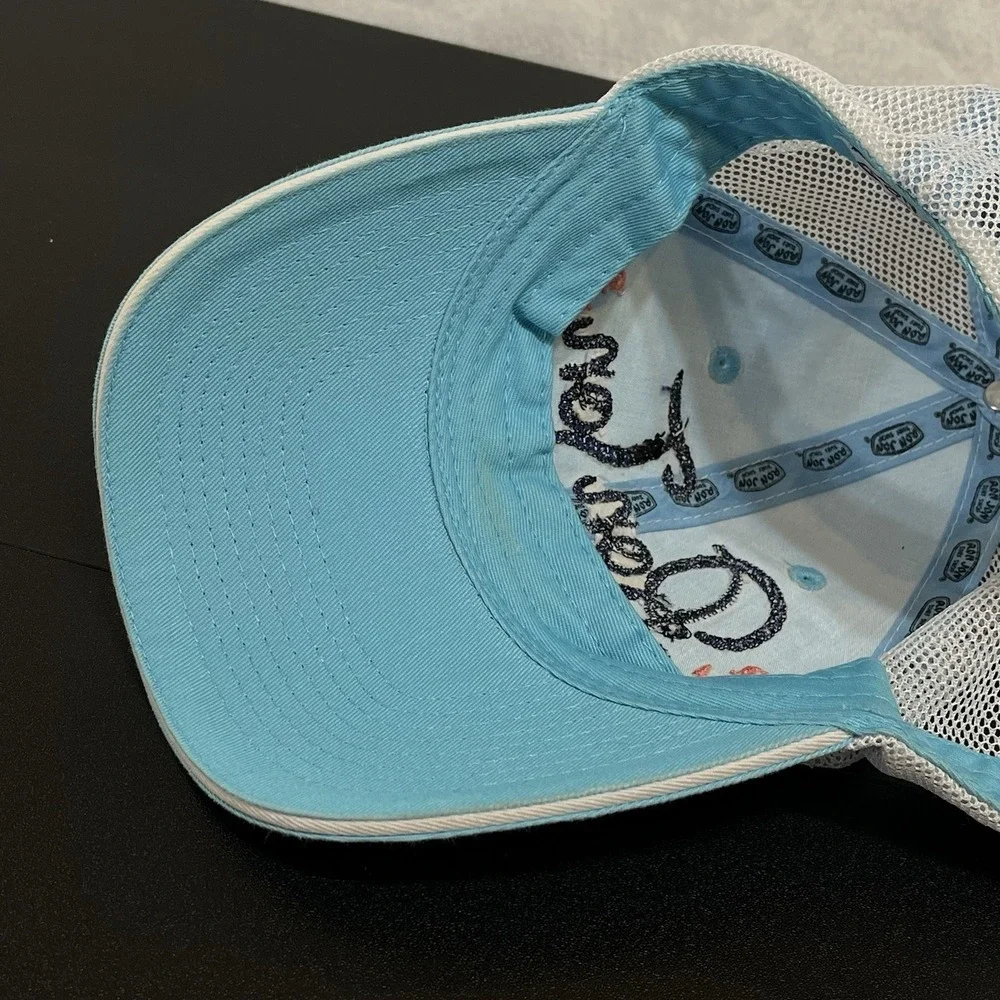 RON JON Surf Shop Women's Strapback Trucker Hat Cap ORANGE BEACH Teal Blue